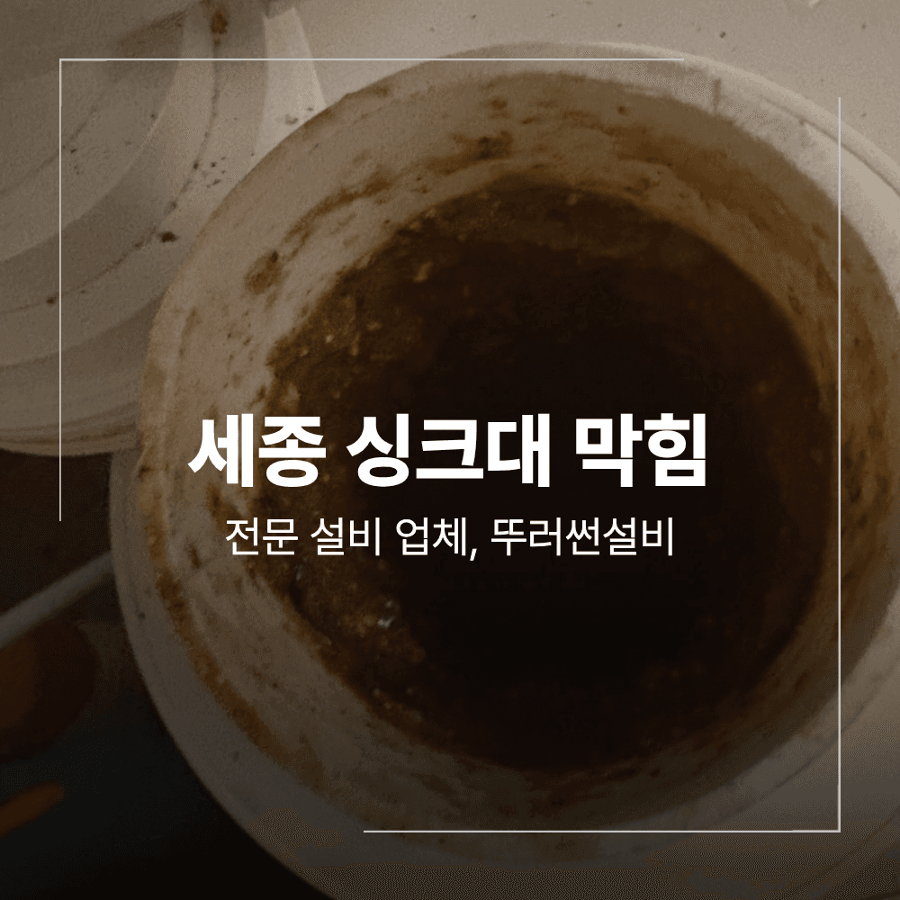 세종 하수구 막힘 다정동 싱크대 물고임 원인 배관 청소