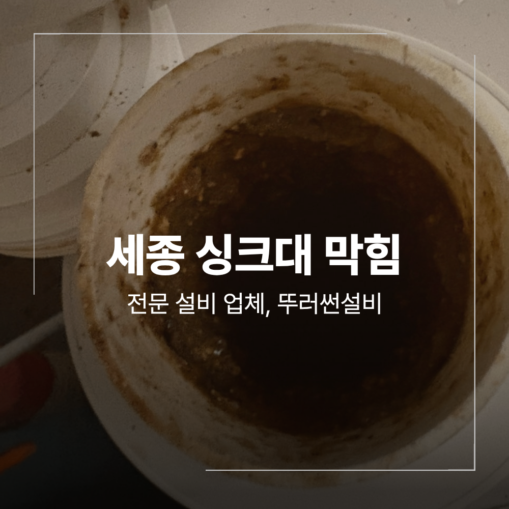 세종 하수구 막힘 다정동 싱크대 물고임 원인 배관 청소