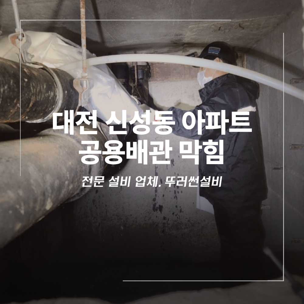 대전 유성구 신성동 아파트 공용 배관 막힘 해결